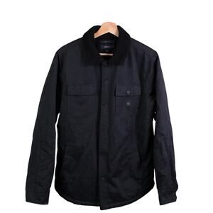 Roark Hebrides Jacket Men Small Black Sherpa Fleece Lined Collar Shacket Outdoor